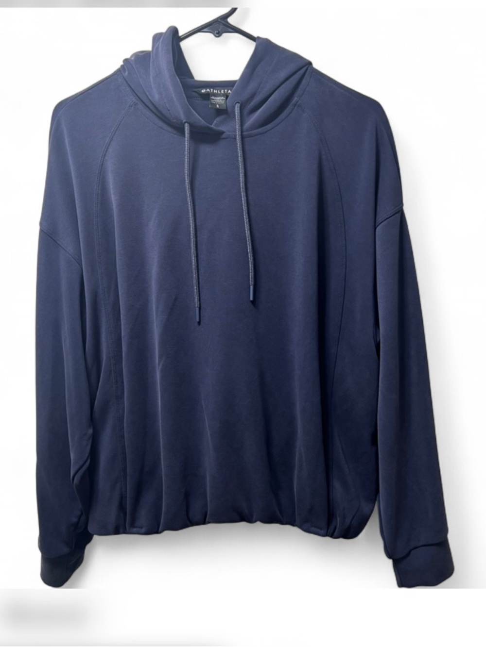 Athleta Seasoft Navy blue hoodie with bubble hem - Large - Picture 5 of 7